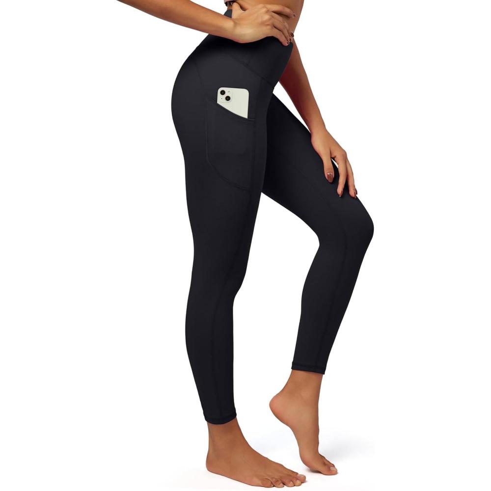 imageIUGA Fleece Lined Leggings Women Thermal Leggings for Women Winter Warm Tights High Waisted Hiking Yoga Pants with PocketsBlack