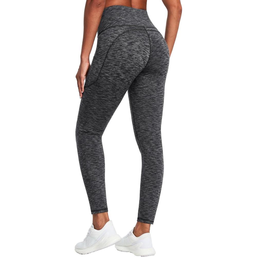 imageIUGA Fleece Lined Leggings Women Thermal Leggings for Women Winter Warm Tights High Waisted Hiking Yoga Pants with PocketsSpace Dye Black2020