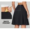IUGA 20″ Knee Length Skorts Skirts for Women with Pockets Tennis Skirt High Waisted Golf Skirts for Women Casual Athletic(Black)