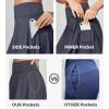 IUGA 20″ Knee Length Skorts Skirts for Women with Pockets Tennis Skirt High Waisted Golf Skirts for Women Casual Athletic(Deep Gray)
