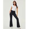 IUGA Bell Bottom Jeans for Women High Waisted Stretchy Pull On Flare Jeans Wide Leg Leggings Tummy Control Flare Pants(Black)