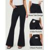 IUGA Bell Bottom Jeans for Women High Waisted Stretchy Pull On Flare Jeans Wide Leg Leggings Tummy Control Flare Pants(Black)