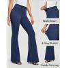 IUGA Bell Bottom Jeans for Women High Waisted Stretchy Pull On Flare Jeans Wide Leg Leggings Tummy Control Flare Pants(Dark Blue)