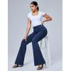 IUGA Bell Bottom Jeans for Women High Waisted Stretchy Pull On Flare Jeans Wide Leg Leggings Tummy Control Flare Pants(Dark Blue)