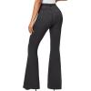 IUGA Bell Bottom Jeans for Women High Waisted Stretchy Pull On Flare Jeans Wide Leg Leggings Tummy Control Flare Pants(Denim Black)