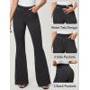 IUGA Bell Bottom Jeans for Women High Waisted Stretchy Pull On Flare Jeans Wide Leg Leggings Tummy Control Flare Pants(Denim Black)