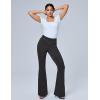 IUGA Bell Bottom Jeans for Women High Waisted Stretchy Pull On Flare Jeans Wide Leg Leggings Tummy Control Flare Pants(Denim Black)