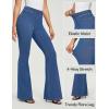 IUGA Bell Bottom Jeans for Women High Waisted Stretchy Pull On Flare Jeans Wide Leg Leggings Tummy Control Flare Pants(Light Blue)