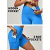 IUGA Biker Shorts Women 6″ Tummy Control Workout Shorts Women with Pockets High Waisted Yoga Running Gym Spandex Compression(Azure)