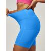 IUGA Biker Shorts Women 6″ Tummy Control Workout Shorts Women with Pockets High Waisted Yoga Running Gym Spandex Compression(Azure)