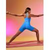 IUGA Biker Shorts Women 6″ Tummy Control Workout Shorts Women with Pockets High Waisted Yoga Running Gym Spandex Compression(Azure)