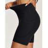 IUGA Biker Shorts Women 6″ Tummy Control Workout Shorts Women with Pockets High Waisted Yoga Running Gym Spandex Compression(Black)