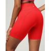 IUGA Biker Shorts Women 6″ Tummy Control Workout Shorts Women with Pockets High Waisted Yoga Running Gym Spandex Compression(Bright Red)