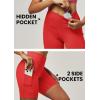 IUGA Biker Shorts Women 6″ Tummy Control Workout Shorts Women with Pockets High Waisted Yoga Running Gym Spandex Compression(Bright Red)