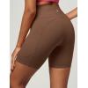 IUGA Biker Shorts Women 6″ Tummy Control Workout Shorts Women with Pockets High Waisted Yoga Running Gym Spandex Compression(Brownie)