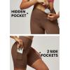 IUGA Biker Shorts Women 6″ Tummy Control Workout Shorts Women with Pockets High Waisted Yoga Running Gym Spandex Compression(Brownie)
