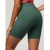 IUGA Biker Shorts Women 6″ Tummy Control Workout Shorts Women with Pockets High Waisted Yoga Running Gym Spandex Compression(Dark Green)
