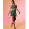 IUGA Biker Shorts Women 6″ Tummy Control Workout Shorts Women with Pockets High Waisted Yoga Running Gym Spandex Compression(Dark Green)