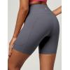 IUGA Biker Shorts Women 6″ Tummy Control Workout Shorts Women with Pockets High Waisted Yoga Running Gym Spandex Compression(Gray)