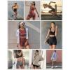 IUGA Biker Shorts Women 6″ Tummy Control Workout Shorts Women with Pockets High Waisted Yoga Running Gym Spandex Compression(Gray Camo)