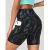 IUGA Biker Shorts Women 6″ Tummy Control Workout Shorts Women with Pockets High Waisted Yoga Running Gym Spandex Compression(Gray Camo)