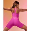 IUGA Biker Shorts Women 6″ Tummy Control Workout Shorts Women with Pockets High Waisted Yoga Running Gym Spandex Compression(Hot Pink)