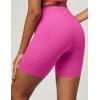 IUGA Biker Shorts Women 6″ Tummy Control Workout Shorts Women with Pockets High Waisted Yoga Running Gym Spandex Compression(Hot Pink)