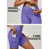 IUGA Biker Shorts Women 6″ Tummy Control Workout Shorts Women with Pockets High Waisted Yoga Running Gym Spandex Compression(Lavender)