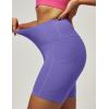 IUGA Biker Shorts Women 6″ Tummy Control Workout Shorts Women with Pockets High Waisted Yoga Running Gym Spandex Compression(Lavender)