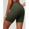 IUGA Biker Shorts Women 6″ Tummy Control Workout Shorts Women with Pockets High Waisted Yoga Running Gym Spandex Compression(Moss Green)