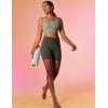IUGA Biker Shorts Women 6″ Tummy Control Workout Shorts Women with Pockets High Waisted Yoga Running Gym Spandex Compression(Moss Green)