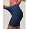 IUGA Biker Shorts Women 6″ Tummy Control Workout Shorts Women with Pockets High Waisted Yoga Running Gym Spandex Compression(Navy Blue)