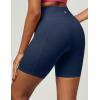 IUGA Biker Shorts Women 6″ Tummy Control Workout Shorts Women with Pockets High Waisted Yoga Running Gym Spandex Compression(Navy Blue)