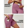 IUGA Biker Shorts Women 6″ Tummy Control Workout Shorts Women with Pockets High Waisted Yoga Running Gym Spandex Compression(Pale Red Violet)