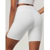 IUGA Biker Shorts Women 6″ Tummy Control Workout Shorts Women with Pockets High Waisted Yoga Running Gym Spandex Compression(Snow)