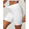 IUGA Biker Shorts Women 6″ Tummy Control Workout Shorts Women with Pockets High Waisted Yoga Running Gym Spandex Compression(Snow)