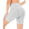 IUGA Biker Shorts Women 6″ Tummy Control Workout Shorts Women with Pockets High Waisted Yoga Running Gym Spandex Compression(Space Dye White)