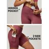 IUGA Biker Shorts Women 6″ Tummy Control Workout Shorts Women with Pockets High Waisted Yoga Running Gym Spandex Compression(Wine)