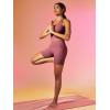 IUGA Biker Shorts Women 6″ Tummy Control Workout Shorts Women with Pockets High Waisted Yoga Running Gym Spandex Compression(Wine)