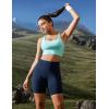 IUGA Biker Shorts Women Tummy Control 8″ Workout Gym High Waisted Running Yoga Compression Spandex Shorts Women with Pockets(Navy Blue)