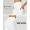 IUGA Biker Shorts Women Tummy Control 8″ Workout Gym High Waisted Running Yoga Compression Spandex Shorts Women with Pockets(White)