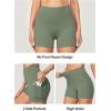 IUGA Biker Shorts Women with Pockets No Front Seam 4″ Yoga Spandex Shorts Women Workout Running High Waisted Tummy Control(Army Green)