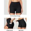 IUGA Biker Shorts Women with Pockets No Front Seam 4″ Yoga Spandex Shorts Women Workout Running High Waisted Tummy Control(Black)