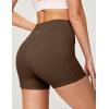 IUGA Biker Shorts Women with Pockets No Front Seam 4″ Yoga Spandex Shorts Women Workout Running High Waisted Tummy Control(Brown)
