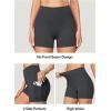 IUGA Biker Shorts Women with Pockets No Front Seam 4″ Yoga Spandex Shorts Women Workout Running High Waisted Tummy Control(Ink Grey)