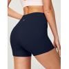 IUGA Biker Shorts Women with Pockets No Front Seam 4″ Yoga Spandex Shorts Women Workout Running High Waisted Tummy Control(Navy Blue)