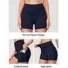 IUGA Biker Shorts Women with Pockets No Front Seam 4″ Yoga Spandex Shorts Women Workout Running High Waisted Tummy Control(Navy Blue)
