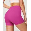 IUGA Biker Shorts Women with Pockets No Front Seam 4″ Yoga Spandex Shorts Women Workout Running High Waisted Tummy Control(Pink)