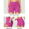 IUGA Biker Shorts Women with Pockets No Front Seam 4″ Yoga Spandex Shorts Women Workout Running High Waisted Tummy Control(Pink)