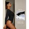 IUGA Bodysuits for Women Tummy Control Body Suits for Womens Compression Slimming Thong Bodysuit V Neck(Black)